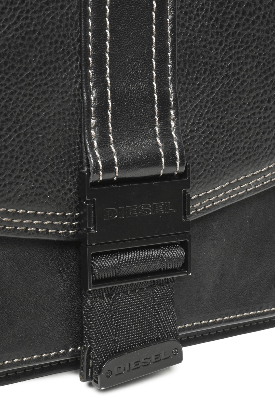 Diesel Miss-Match Grained & Smooth Leather Flap Crossbody