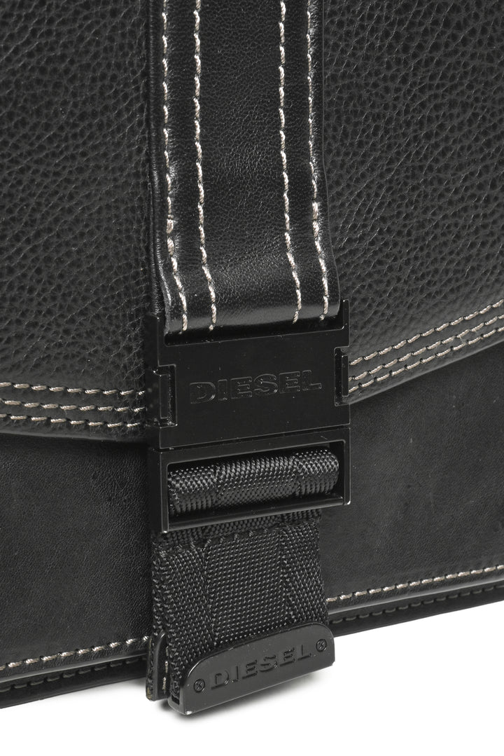Diesel Miss-Match Grained & Smooth Leather Flap Crossbody