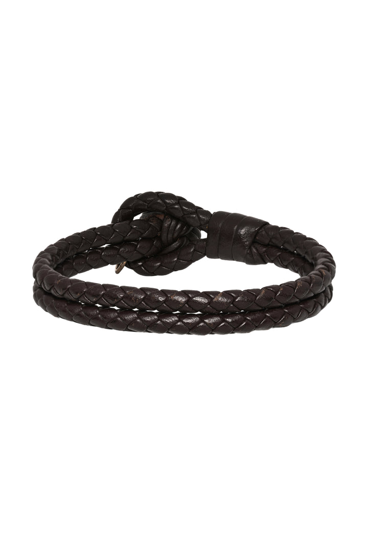 Bottega Veneta Braided Nappa Leather Double Strand Knot Bracelet