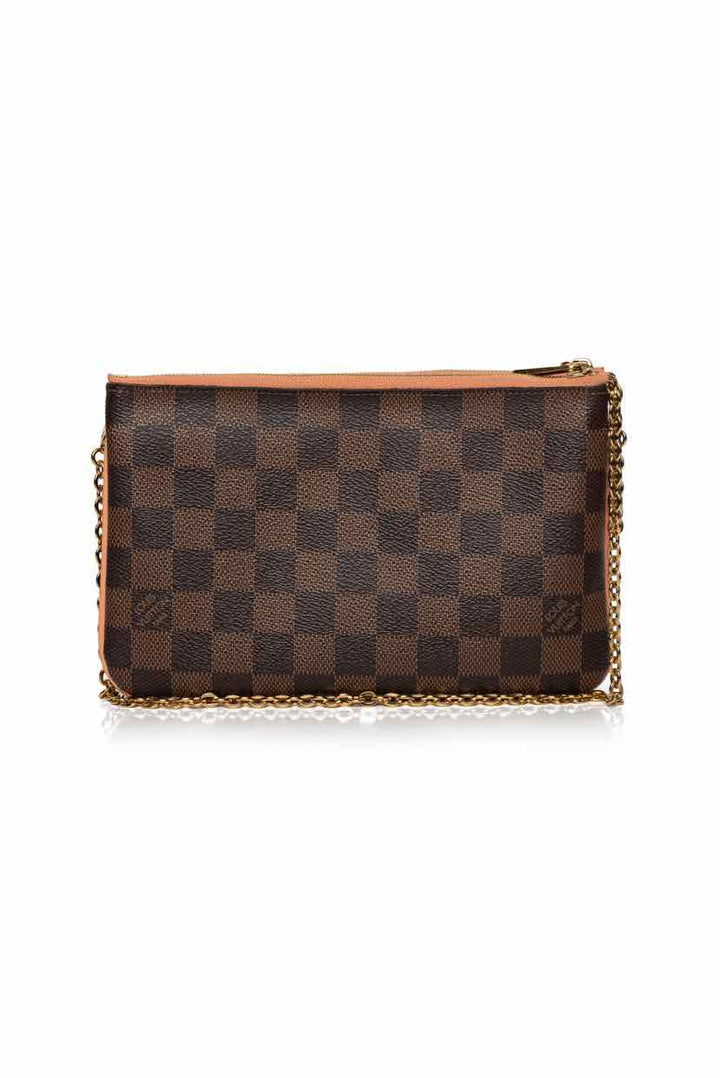 Louis Vuitton Damier Ebene Double Zip Pouchette Crossbody