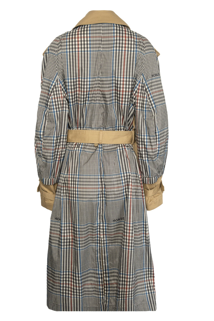 Monse Size M Drawstring Plaid Trench Coat