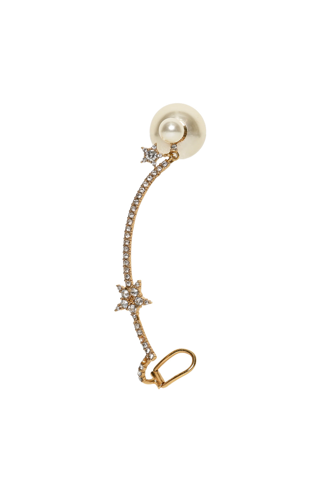 Dior Faux Pearl Crystal Ear Cuff