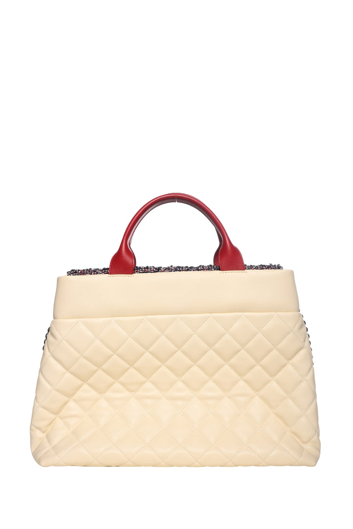 Chanel 2016-2017 Calfskin Tweed Quilted Large Portobello Tote