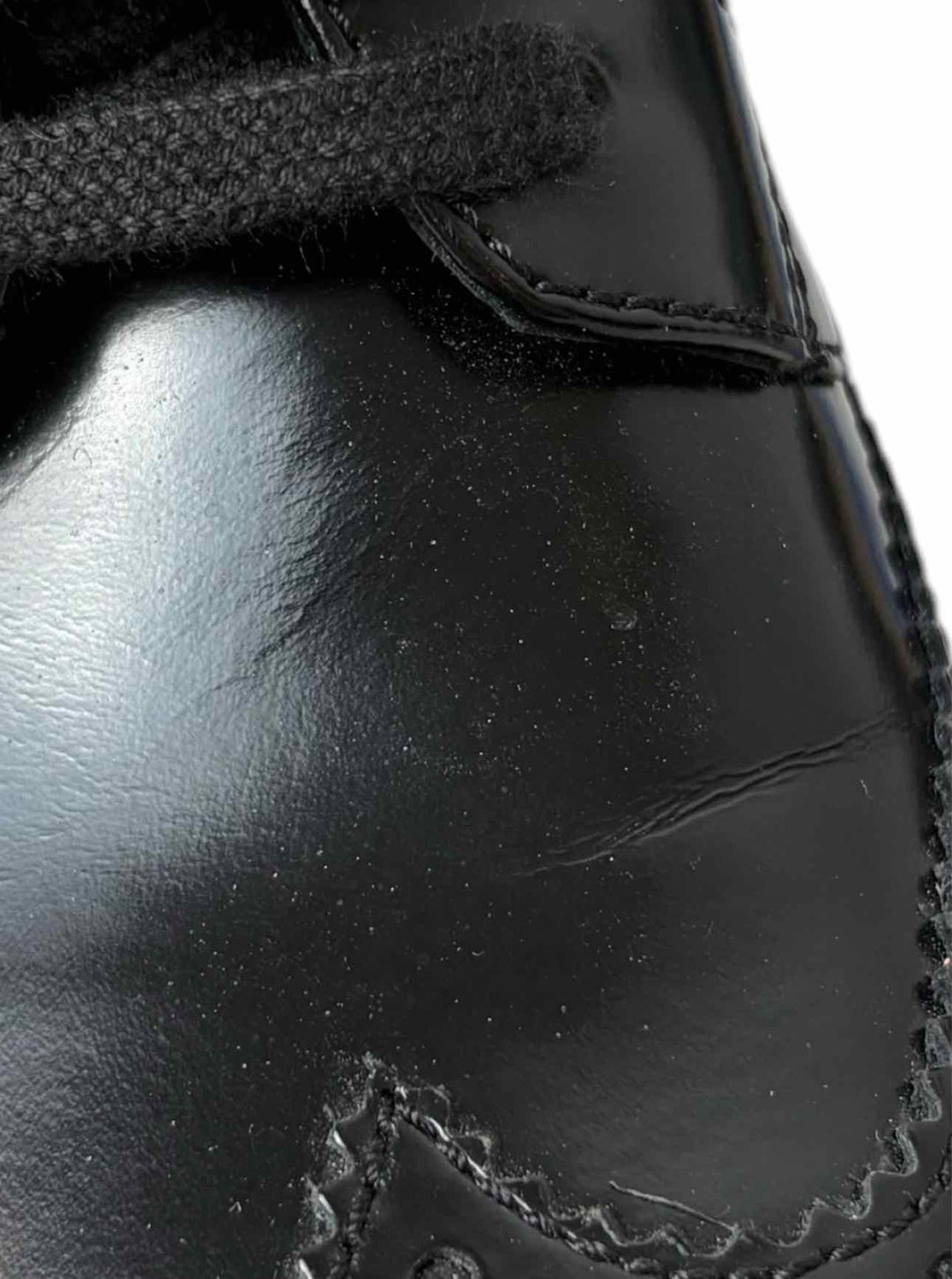 Prada Size 38.5 Leather Platform Brogue Espadrille Derby Flats