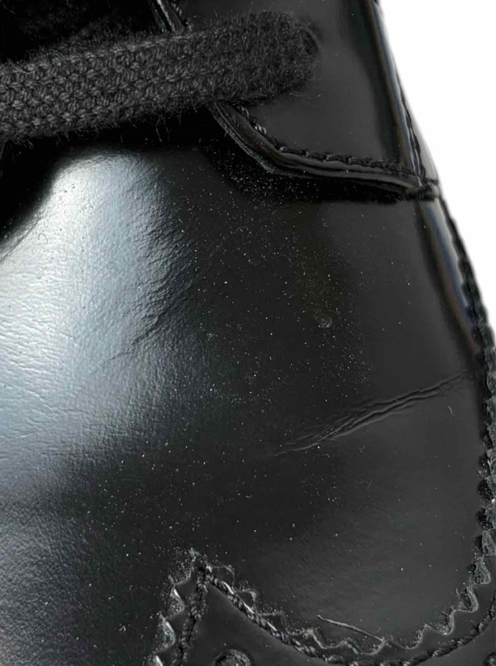 Prada Size 38.5 Leather Platform Brogue Espadrille Derby Flats