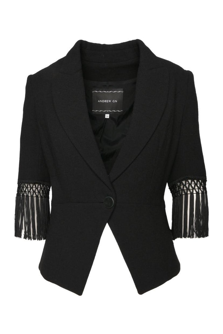 Andrew GN Size 36 Fringe-Trimmed Jacket