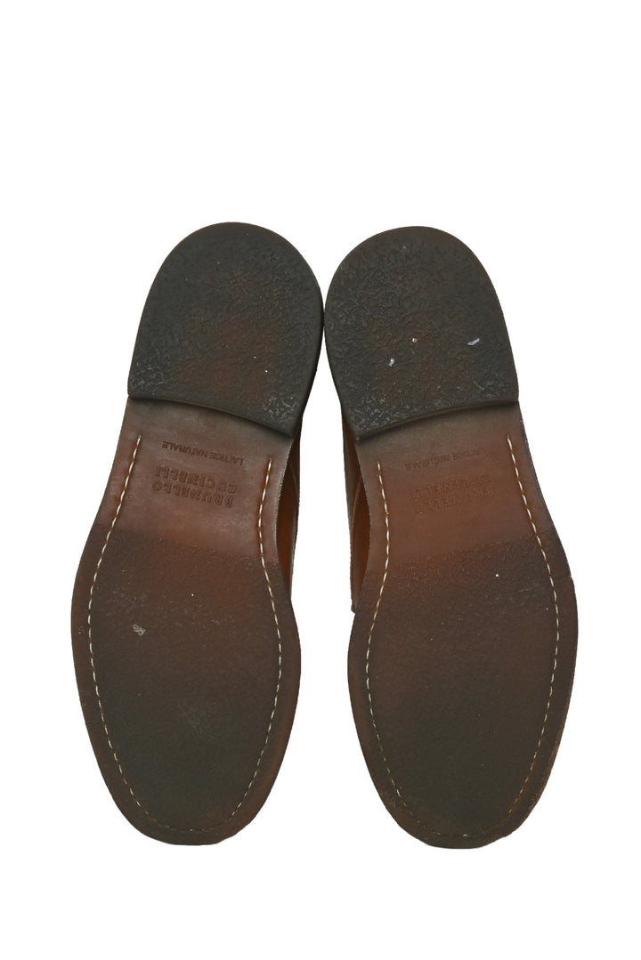 Mens Shoe Size 43 Brunello Cucinelli Men's Lace-Up Round-Toe Leather Shoes