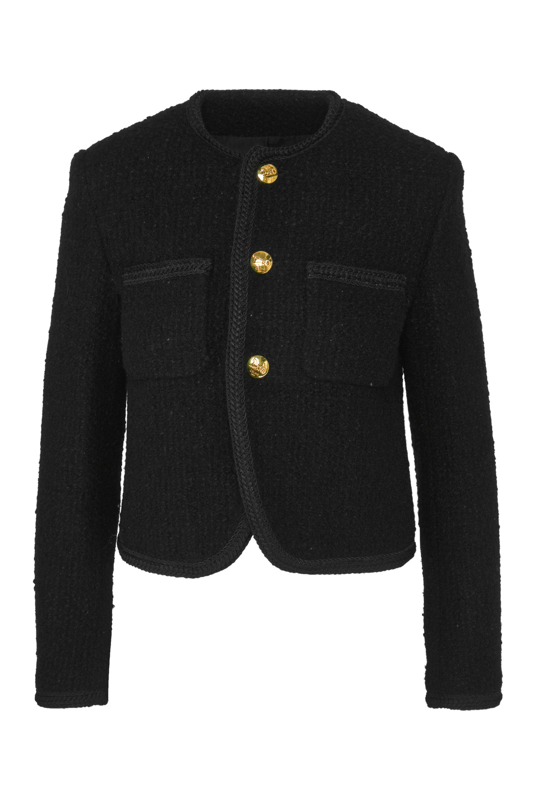 Celine Size 34 Boucle Tweed Chasseur Jacket