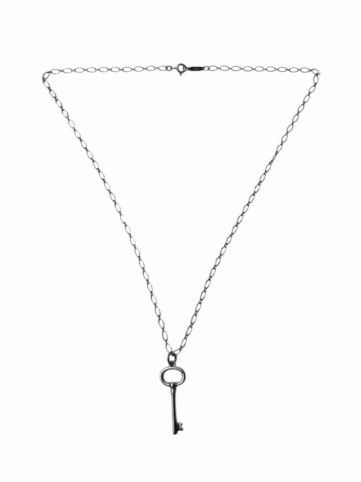 Tiffany & Co Silver Key Pendant Necklace