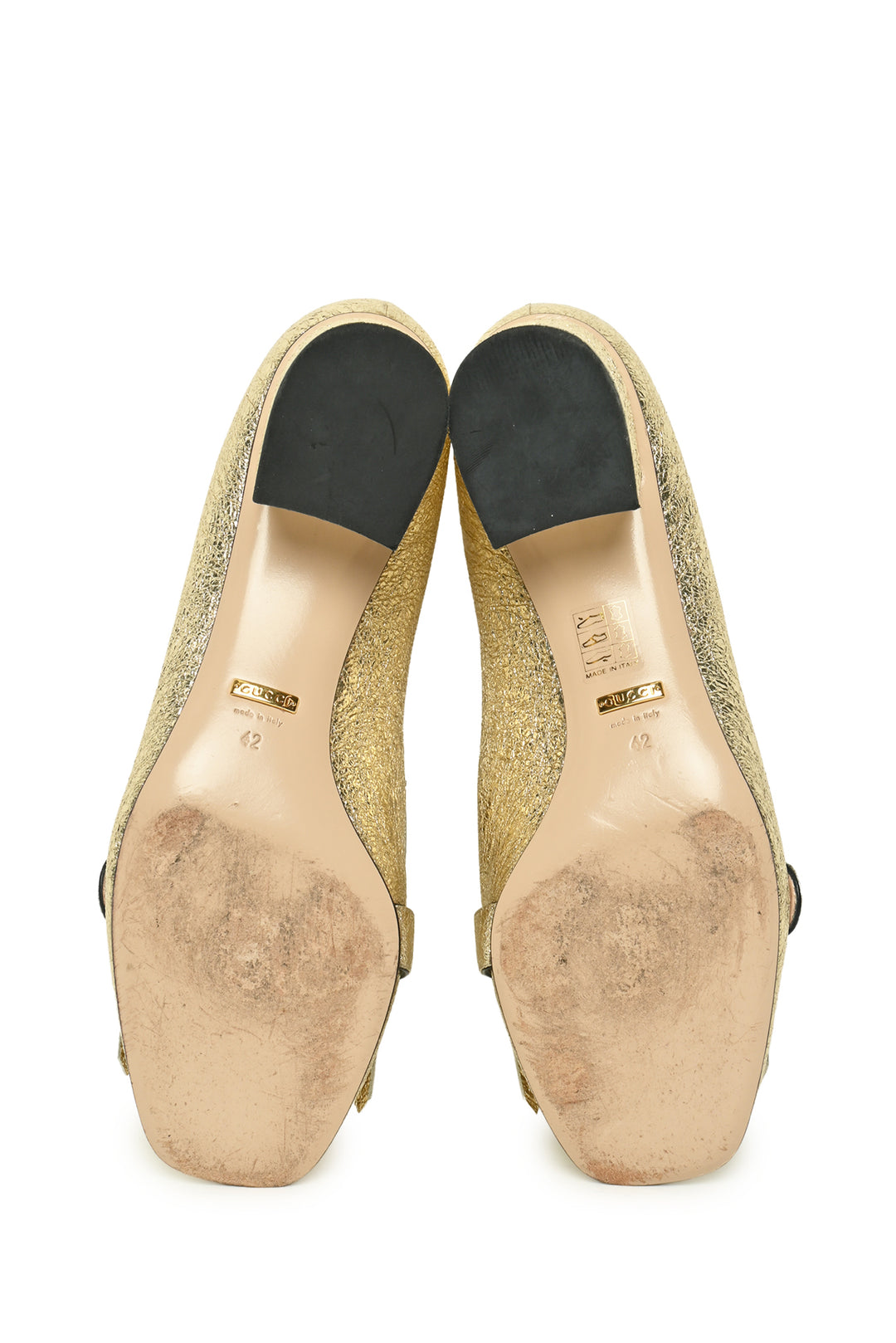 Gucci Size 42 Crackle Leather Marmont Loafer Pumps