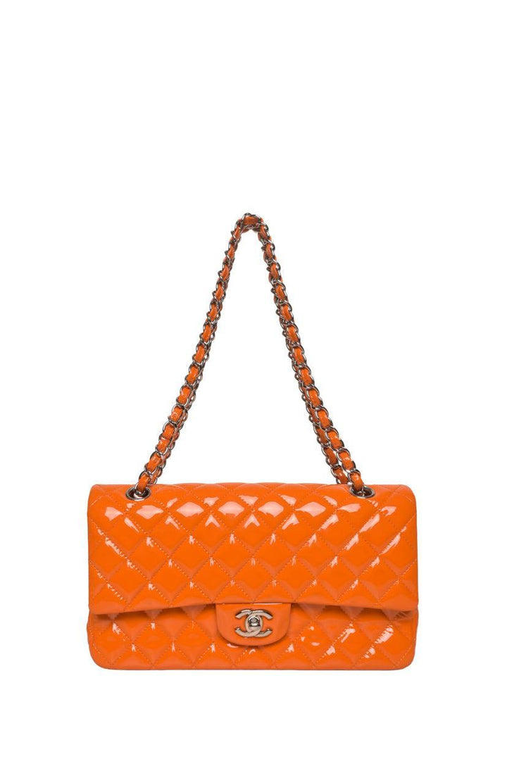 Chanel 2014 Patent Quilted Double Flap Shoulder Bag