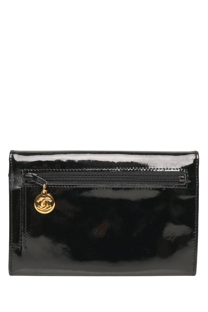 Chanel Vintage 1996-1997 Patent Leather Timeless CC Flap Wallet
