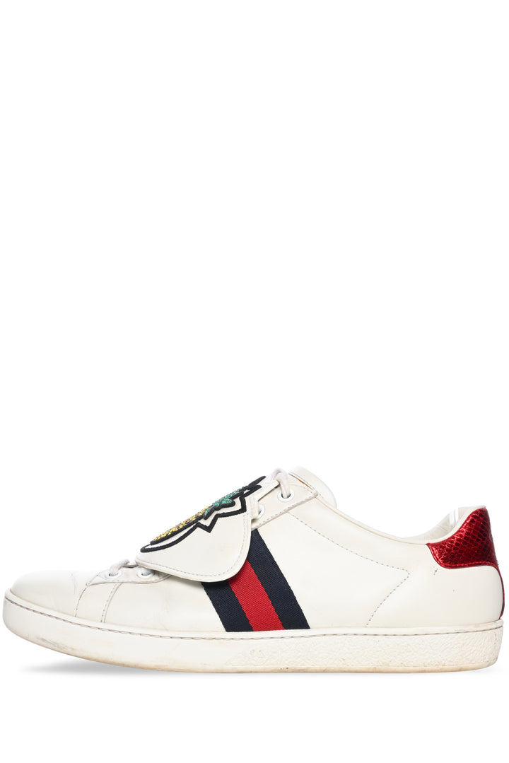 Gucci Size 39.5 Ayers Crystal Web Pineapple Ace Sneaker