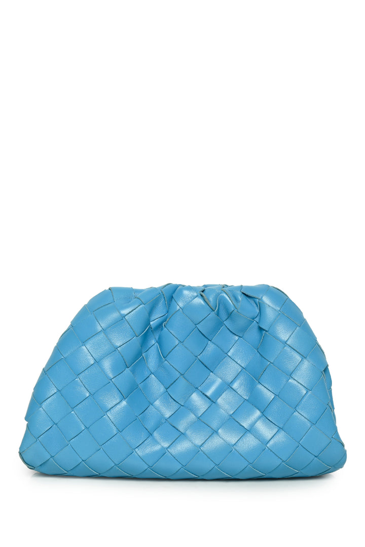 Bottega Veneta The Mini Pouch Intrecciato Leather Clutch Bag