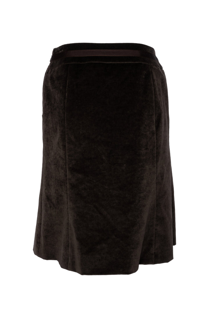 Celine Size 38 Knee Length Velvet Skirt