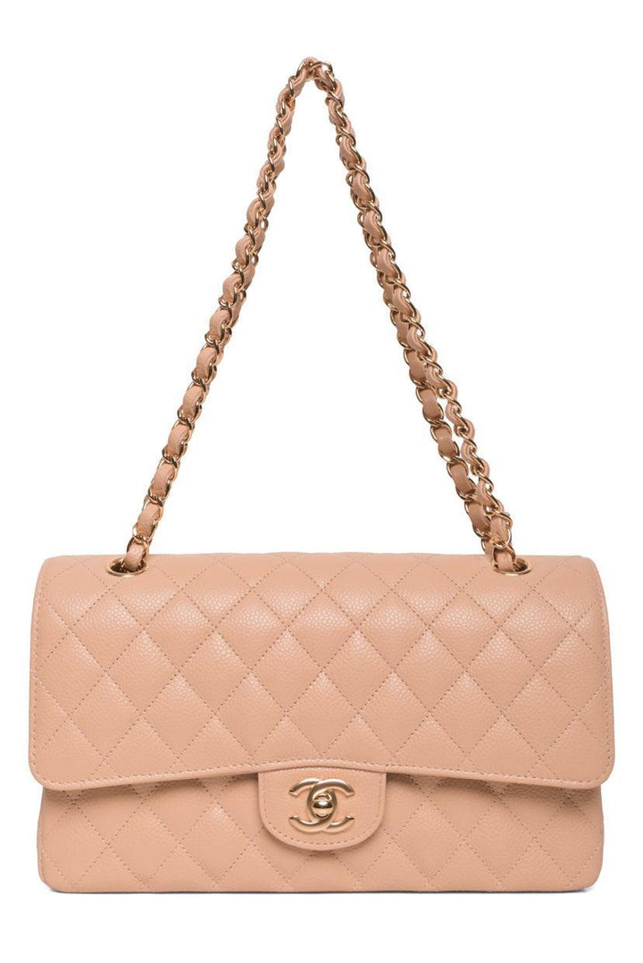 Chanel Quilted Caviar Medium Double Flap Shoulder Bag
