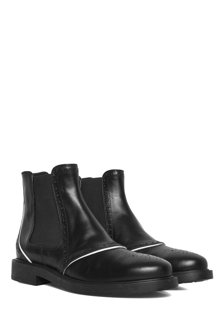 Tod's Size 36.5 Brogue Chelsea Ankle Boots