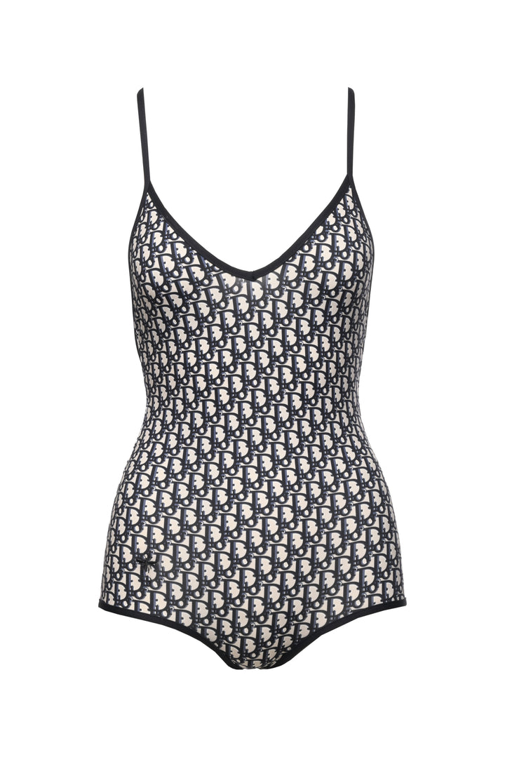 Dior Size XS Oblique Technical Fabric One-Piece Swimsuit