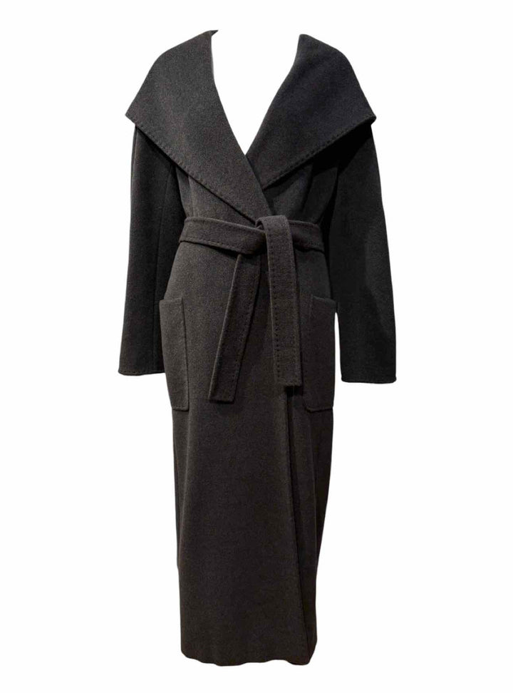 Maxmara Size 12 Wool Blend Hooded Double Breasted Coat
