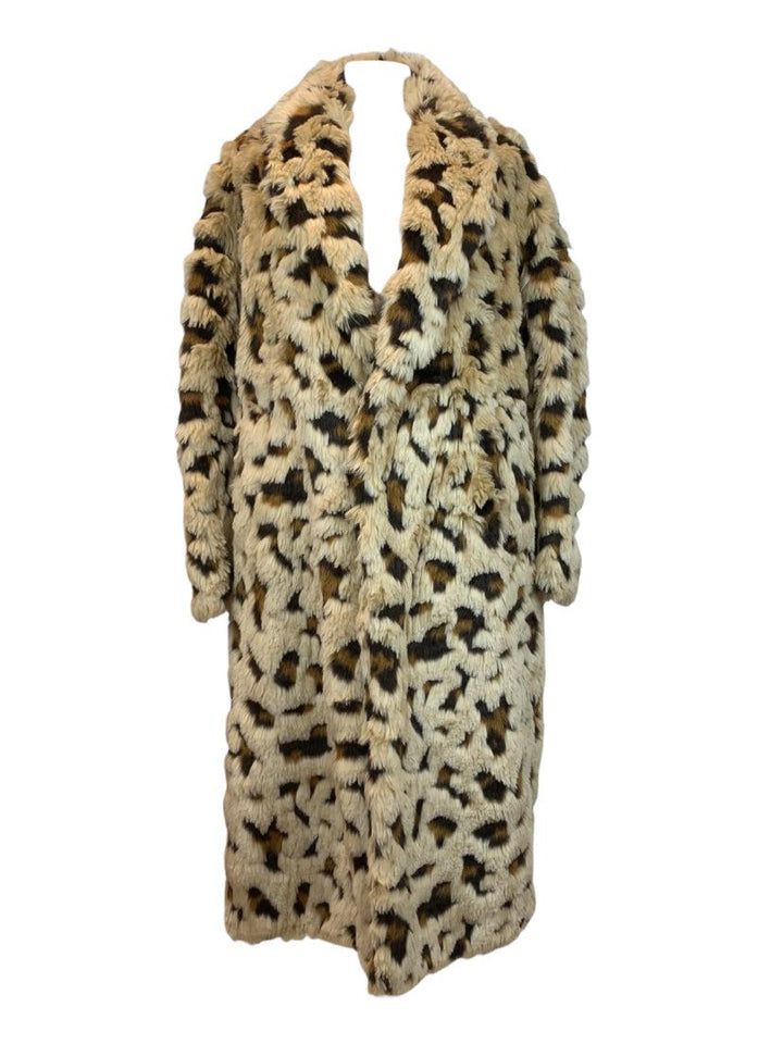 Junya Watanabe Size S Jacquard Cheetah Faux Fur Coat