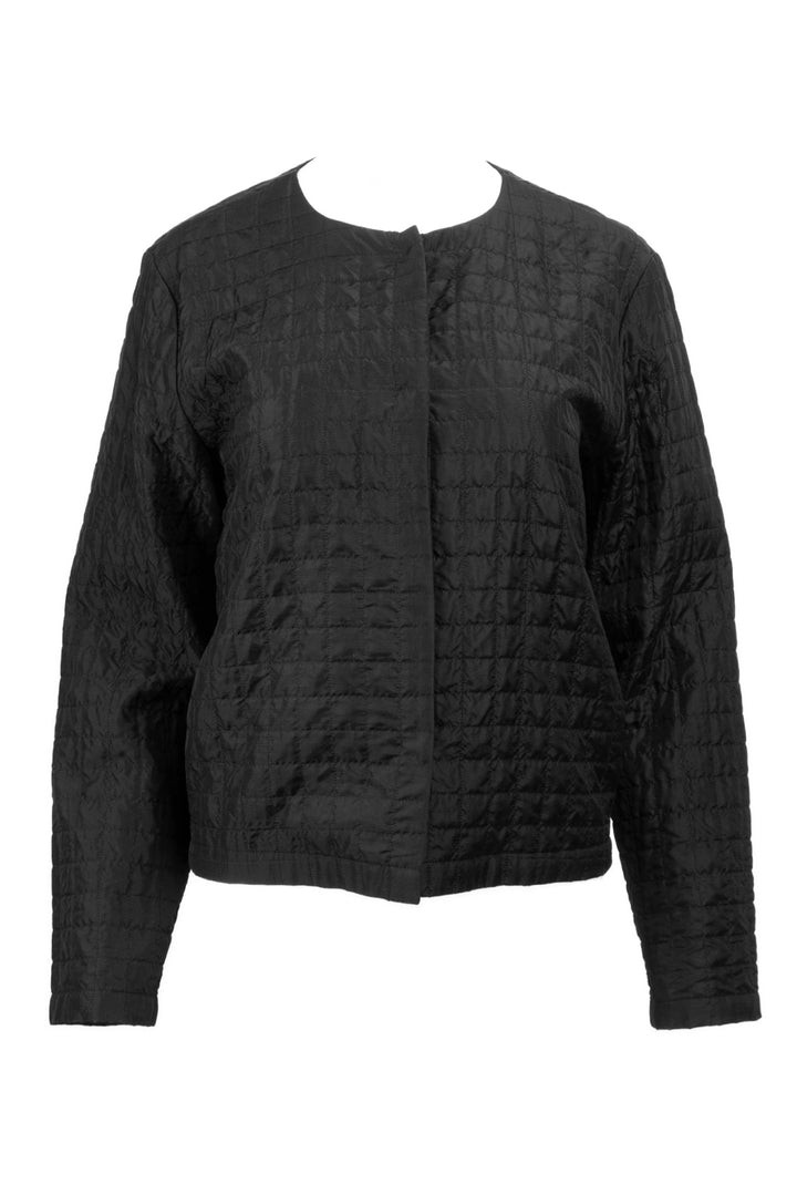 Eileen Fisher Size S Silk Habutai Quilted Round Neck Jacket