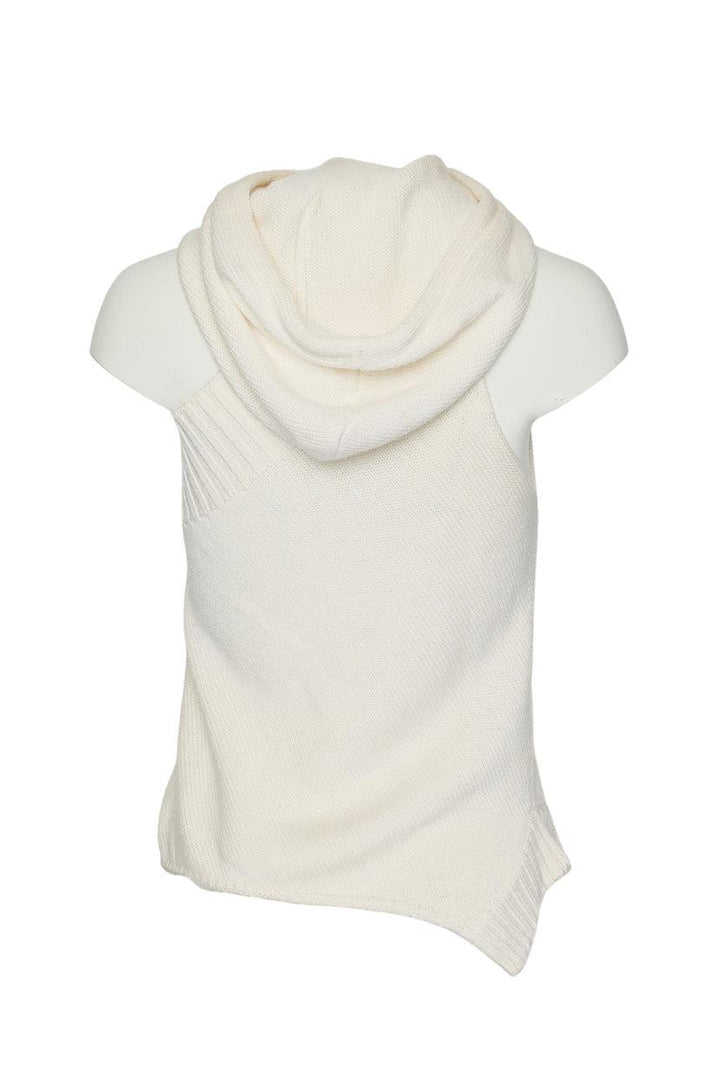 Monse Size S Asymmetrical Knit Hooded Sleeveless Sweater