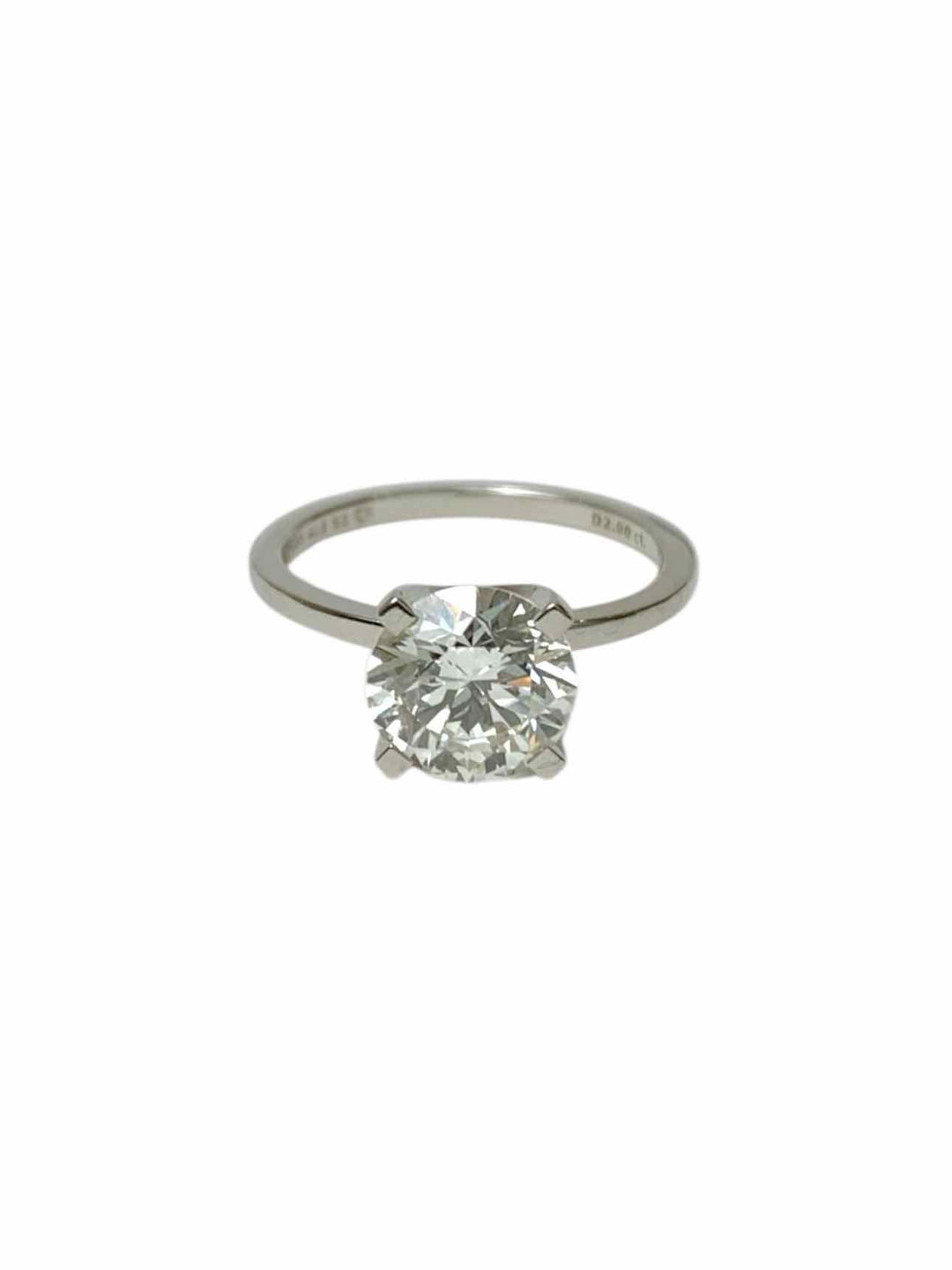 Pandora  Size 6 14K White Gold Ring With 2CT Lab Grown Diamond.