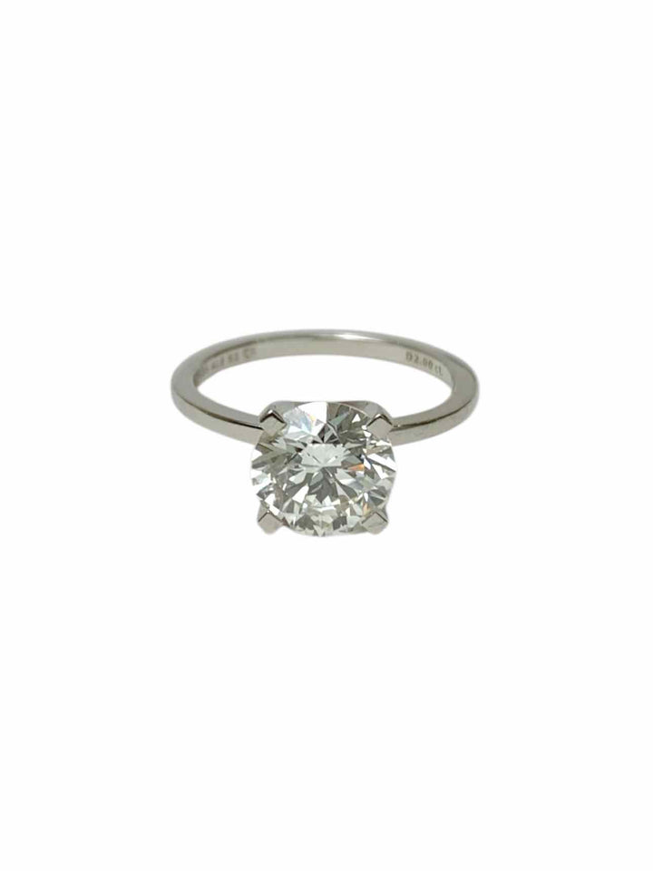 Pandora  Size 6 14K White Gold Ring With 2CT Lab Grown Diamond.