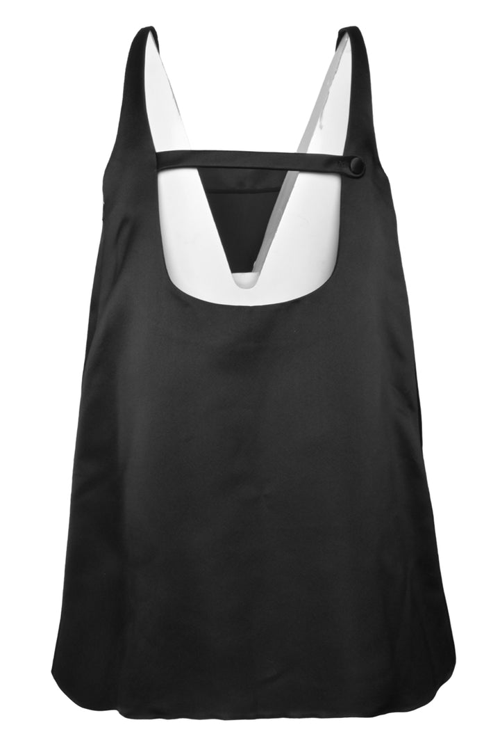 Prada Size 42 2018 Button-Detailed Silk Satin Mini Dress