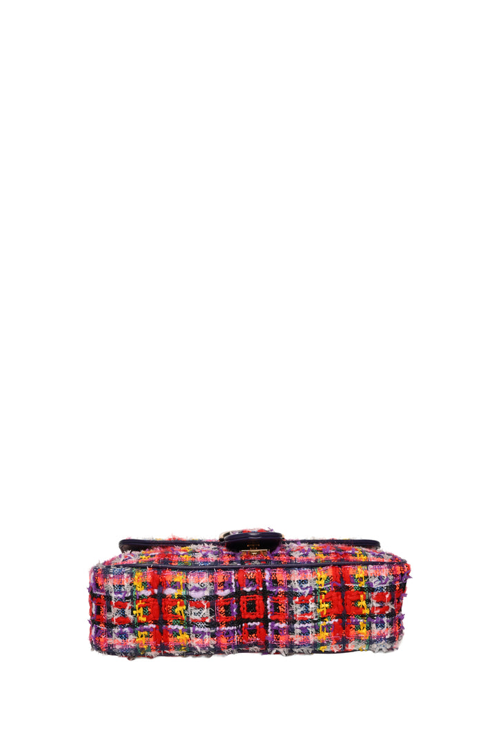 Gucci Tweed Calfskin GG Marmont Shoulder Bag