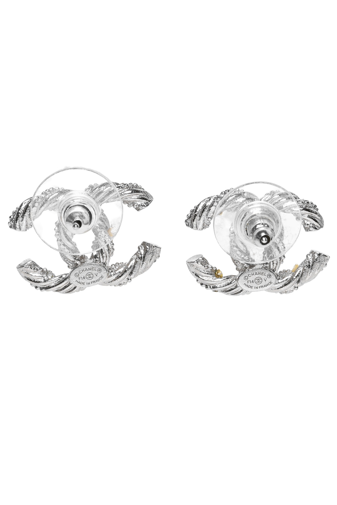Chanel 2014 Crystal Twisted CC Earrings