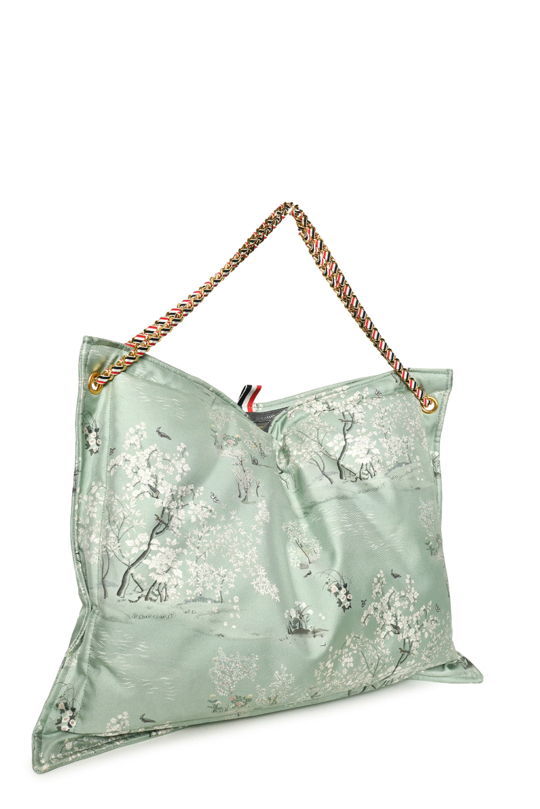 Thom Browne Printed Silk Toile Pillow Clutch With Chain