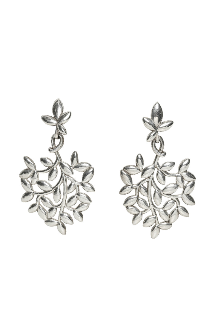 Tiffany & Co Paloma Picasso Sterling Silver Olive Leaf Drop Earrings
