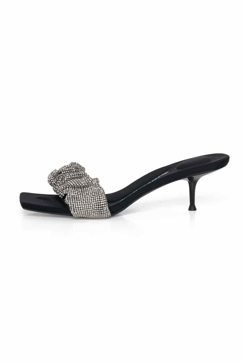 Alexander Wang Size 39 Jessie Crystal Scrunchie Heeled Sandal