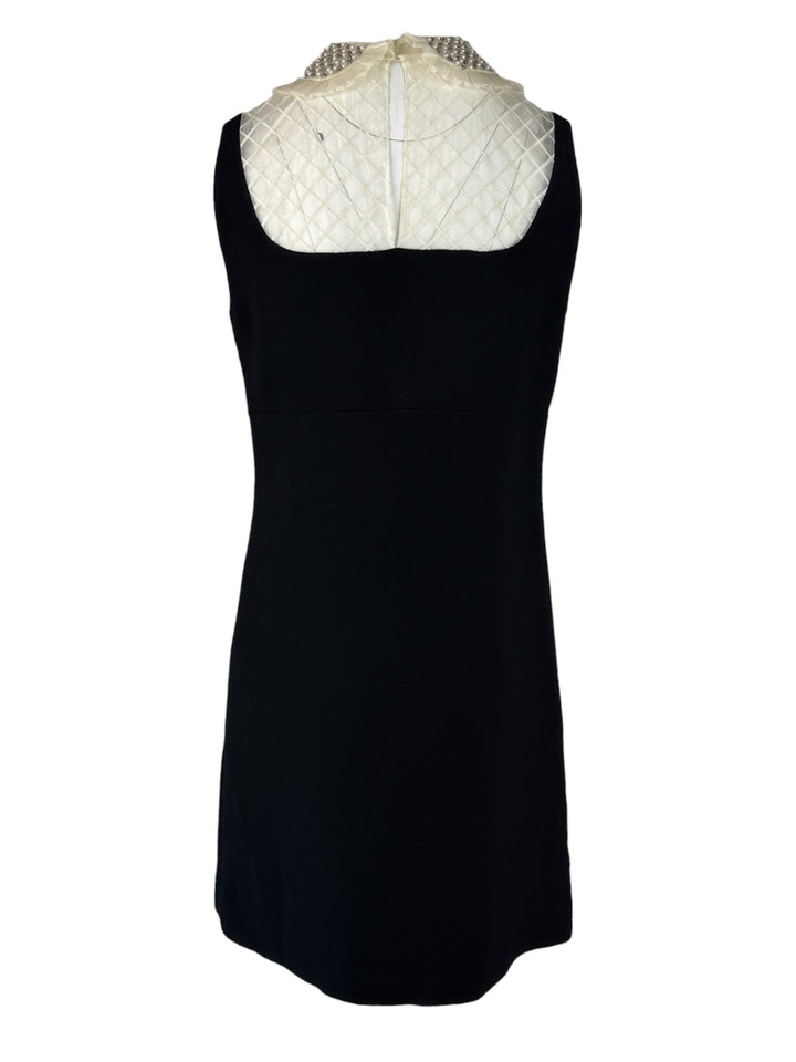 Miu Miu Size 44 2020 Embellished Organza-Detailed Cady Mini Dress