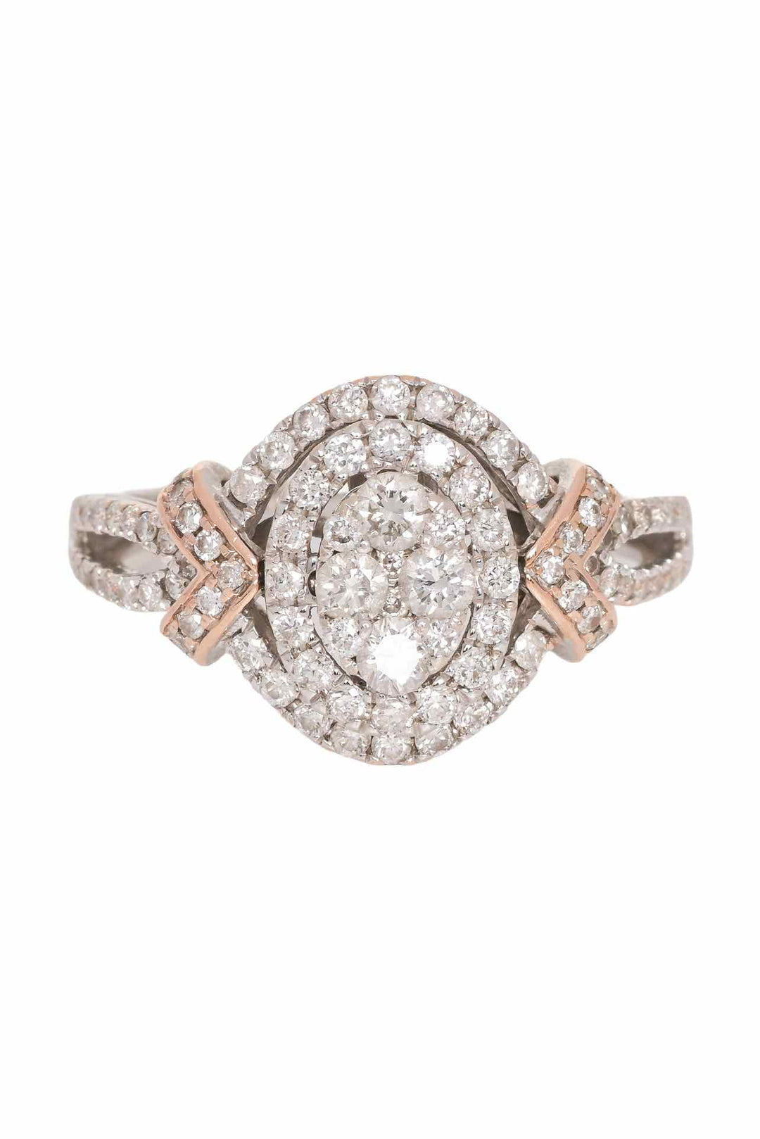 Simply Sublime Size 6.5 14K Rose Gold & White Gold Multi Diamond Ring