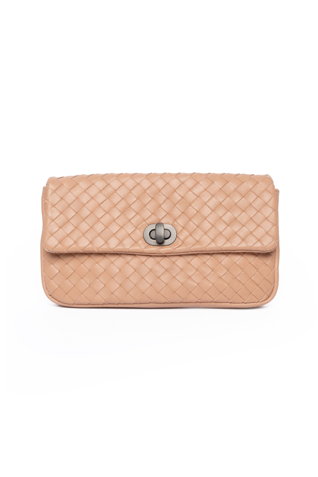 Bottega Veneta Intrecciato Leather Turnlock Pouch