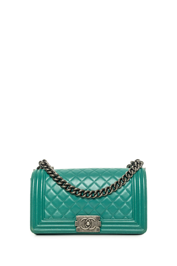 Chanel 2016-2017 Calfskin Quilted Medium Boy Bag