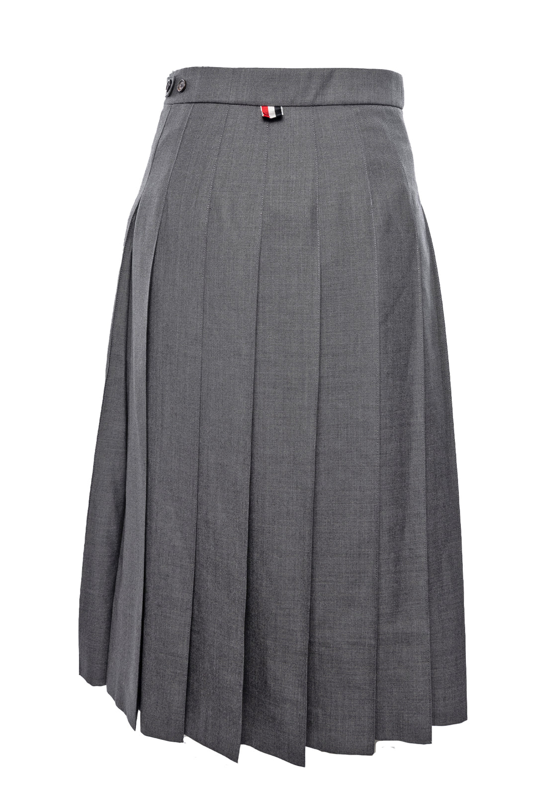 Thom Browne Size 40 Twill Pleated Midi Skirt