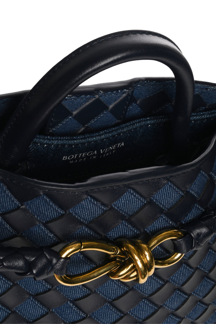 Bottega Veneta Intrecciato Denim & Nappa Medium Andiamo Shoulder Bag