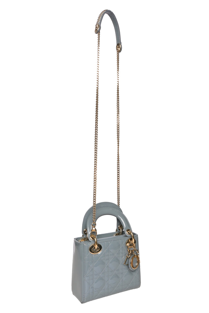Dior 2022 Patent Cannage Mini Lady Dior Bag