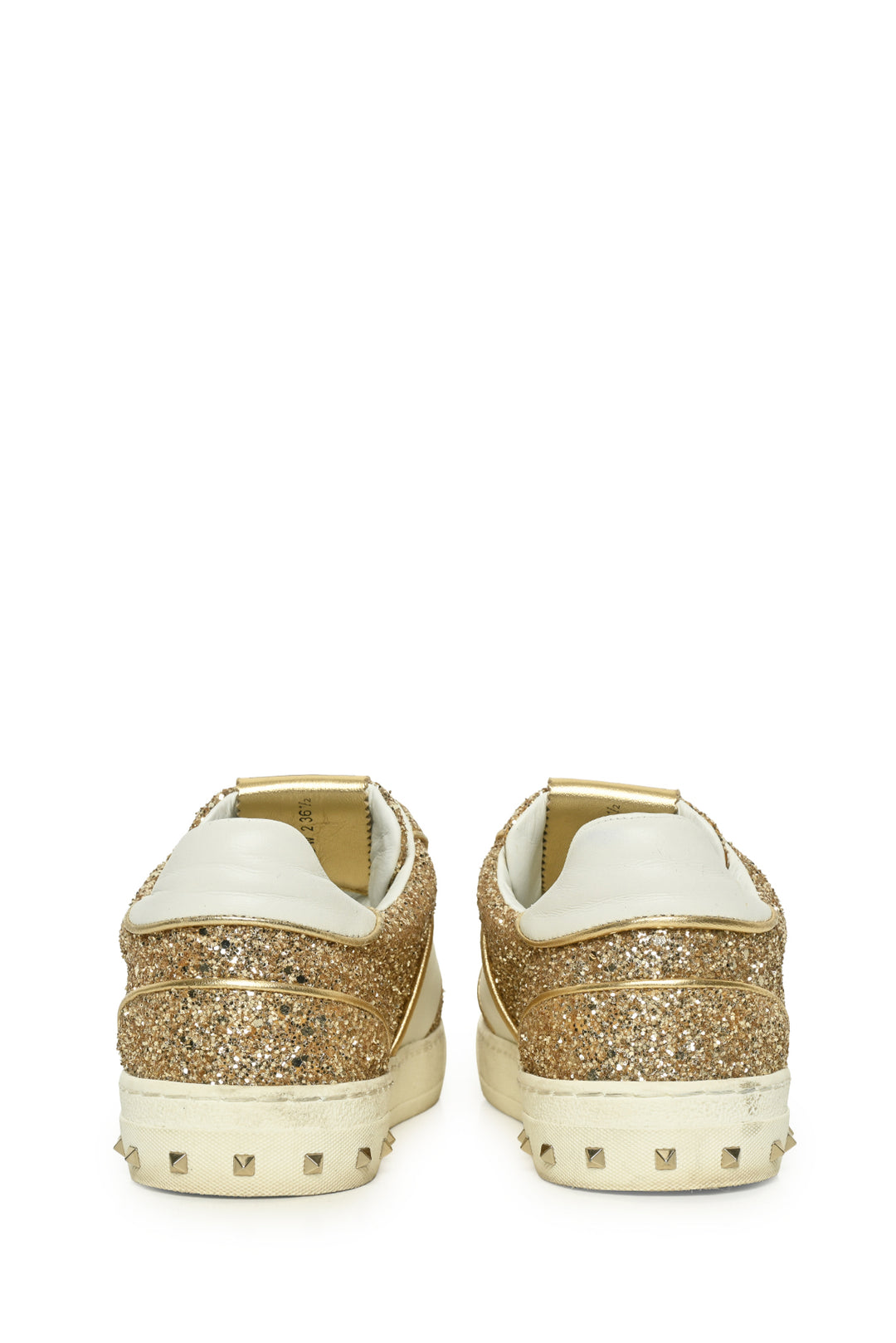 Valentino Size 36.5 Rockstud Glitter Sneakers
