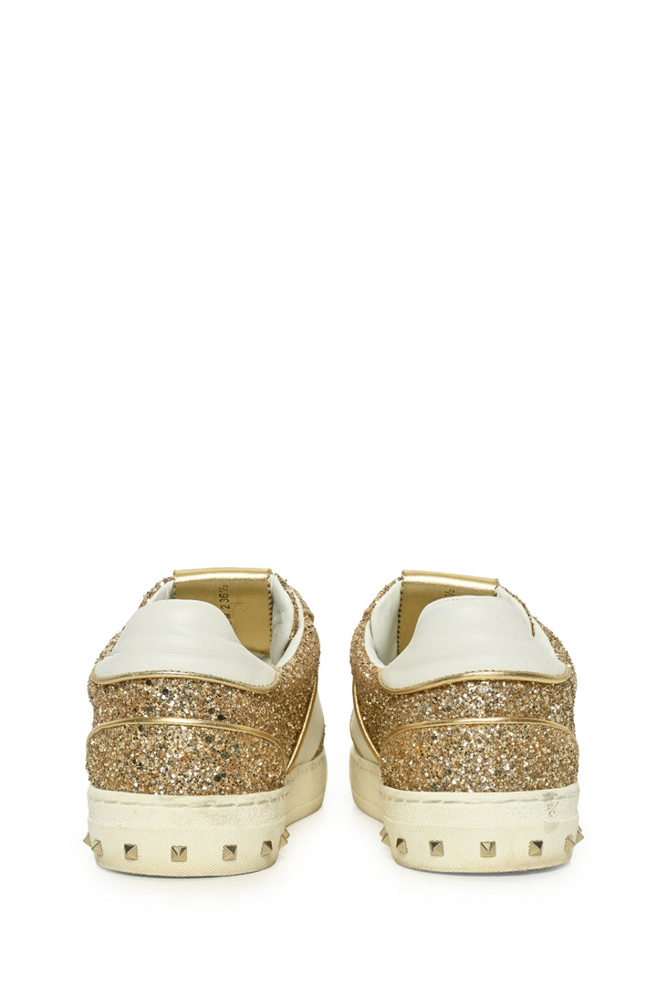 Valentino Size 36.5 Rockstud Glitter Sneakers