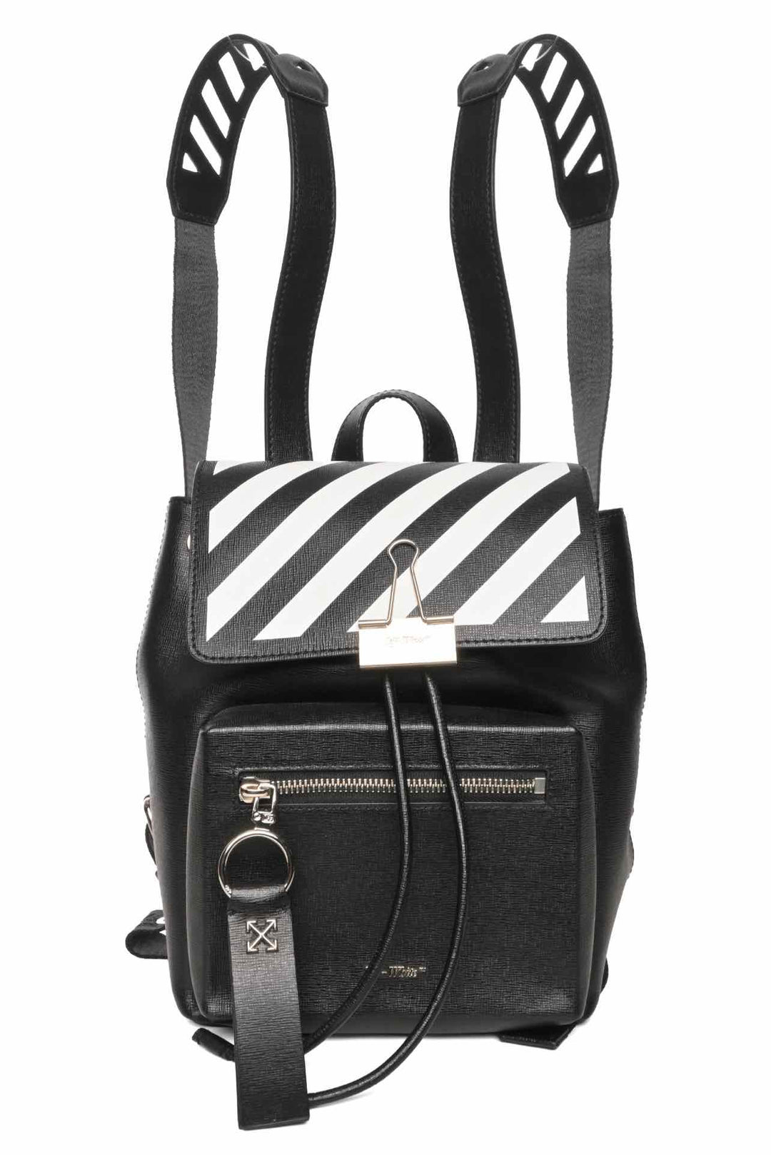 Off White Saffiano Diag BackPack