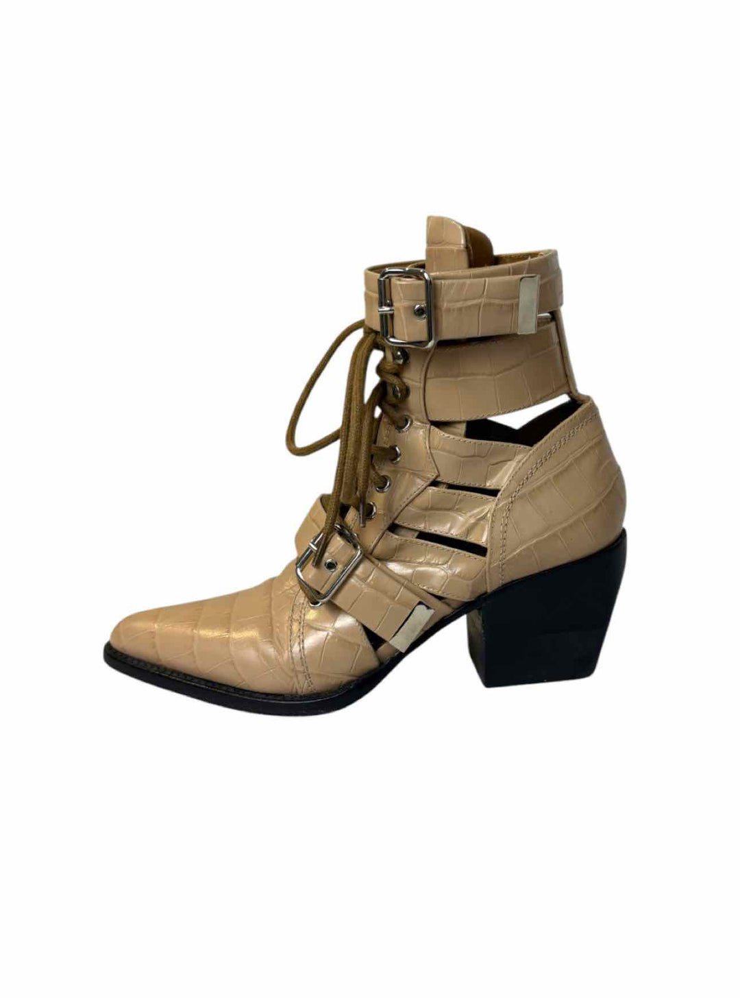 Chloe Size 38.5 Rylee Leather Lace Up Boots