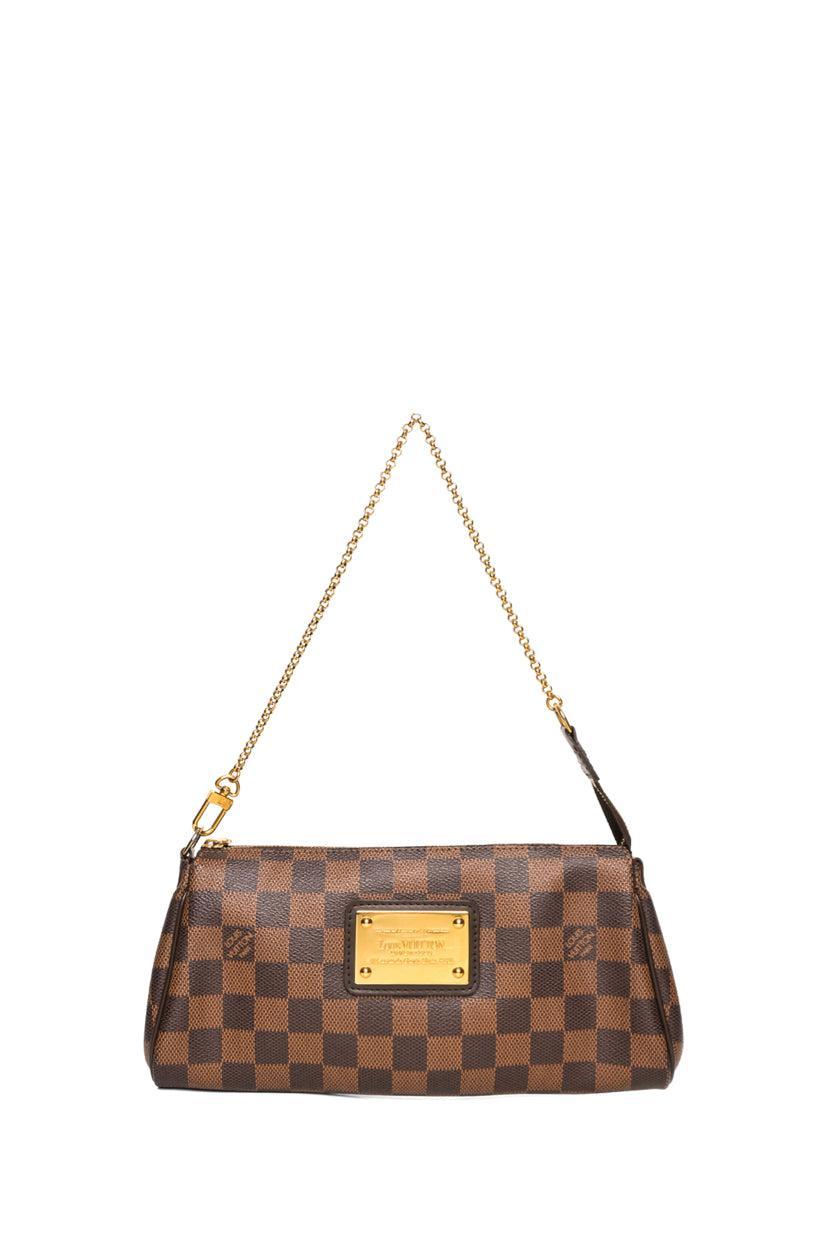 Louis Vuitton 2009 Pochette Eva Damier Ebene Shoulder Bag