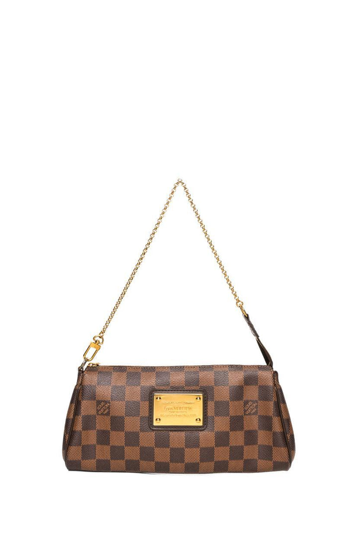 Louis Vuitton 2009 Pochette Eva Damier Ebene Shoulder Bag