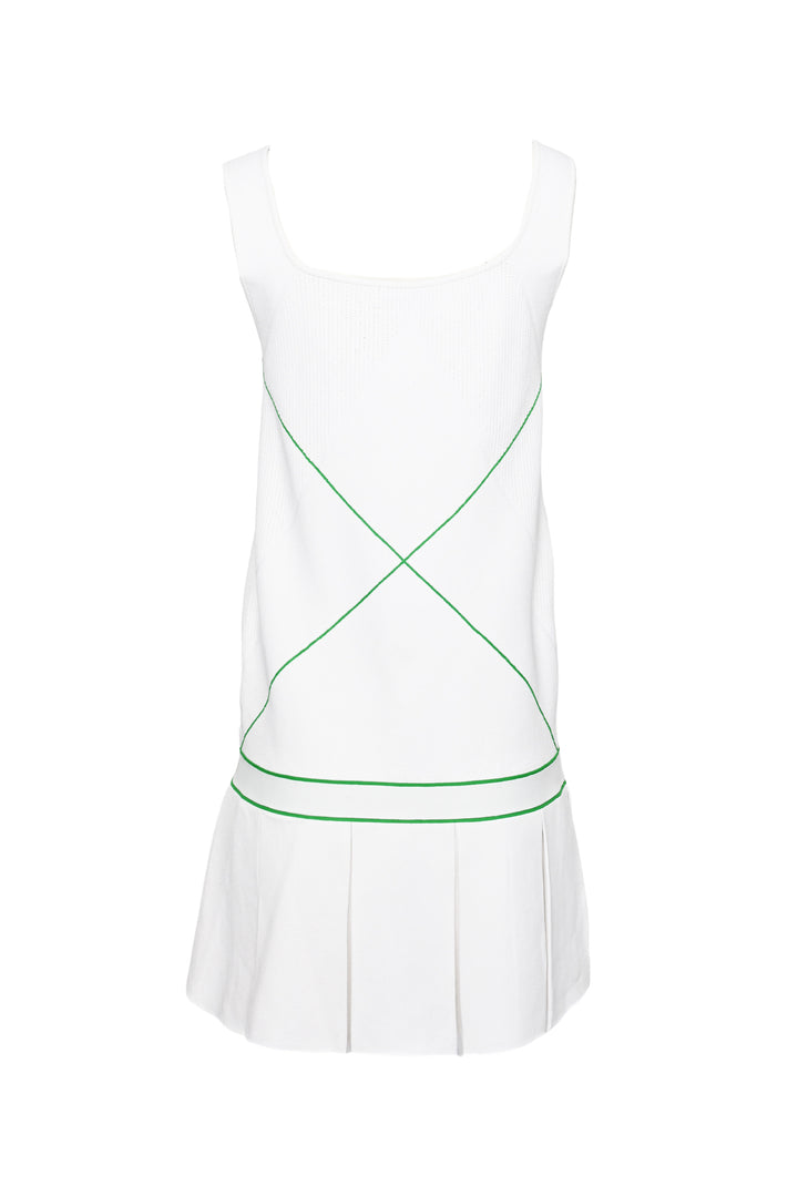 Bottega Veneta Size M Sleeveless Drop-Waist Tennis Dress