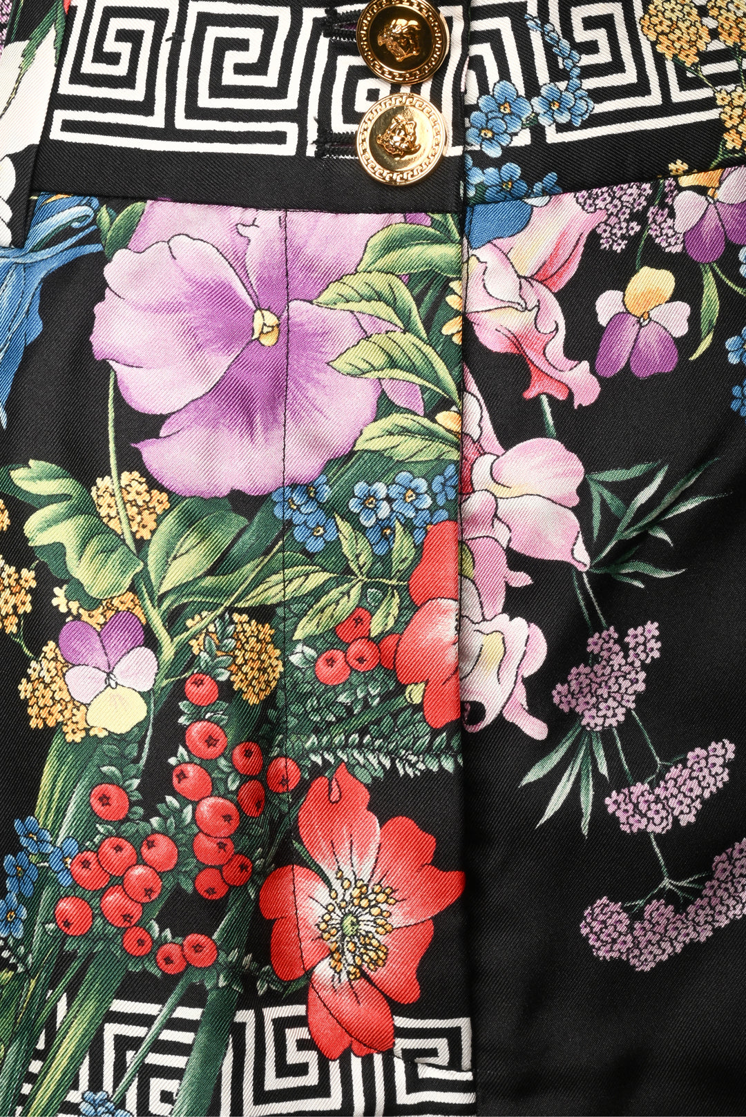 Versace Size 4 Floral Silk High Waisted Shorts