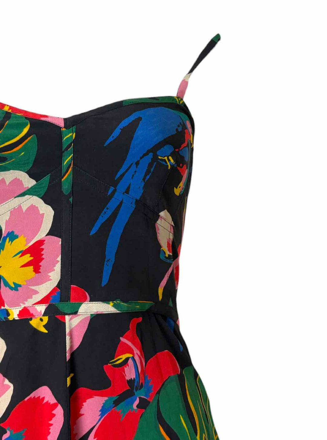 Valentino Size 40 Tropical Pattern Silk Dress